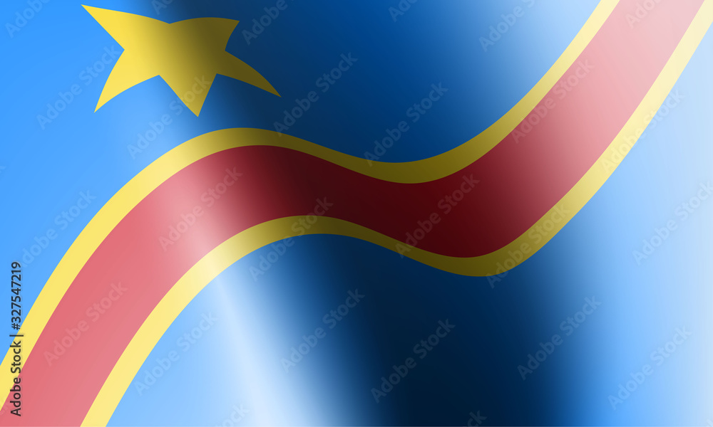 wave flag of country with shadow and glare in illustration
