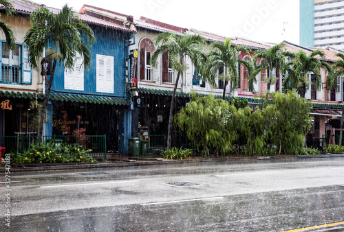 Canvas Print Tanjong Pagar in Singapore during raining season