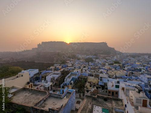 Mehrangarh Fort in blue city, Jodhpur. Rajasthan, India