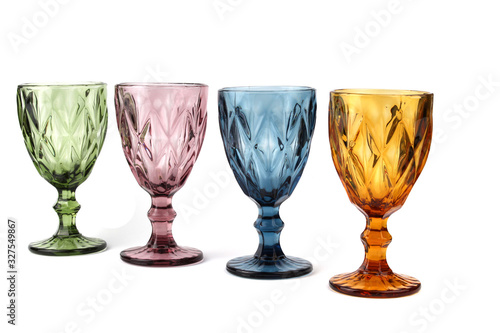 colored glass isolated empty