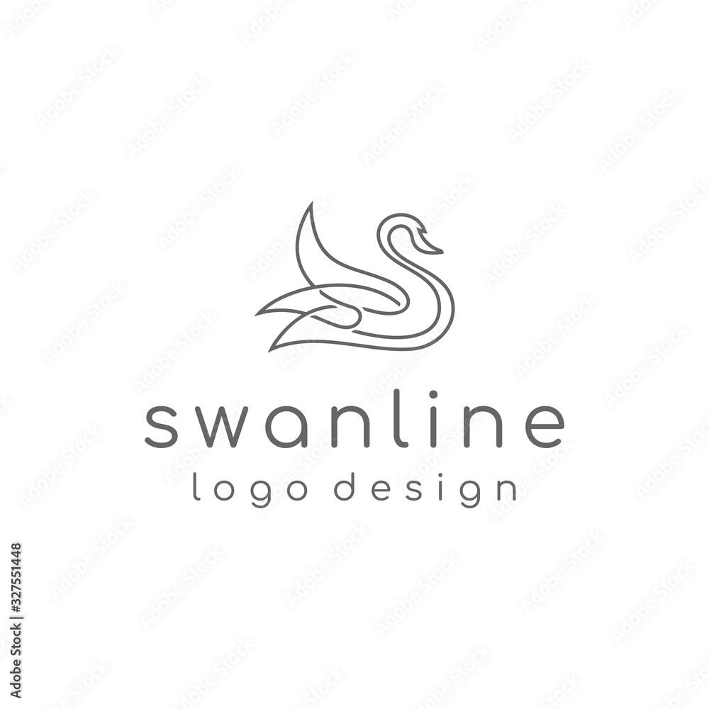 line art swan logo design vector line art swan logo design vector