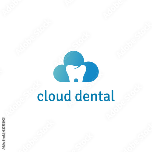 cloud computing with dental logo design