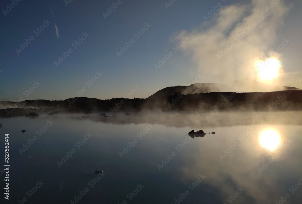 Icelandic Steam Water Sunrise