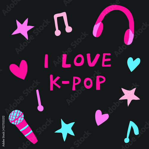 Fotografie "I love k-pop" text