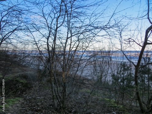 Big waves with white foam of the Gulf of Riga.