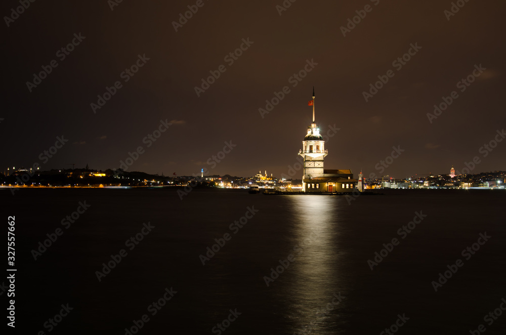 Maiden's Tower (Kızkulusi) on the Bosphorus in Istanbul, Turkey