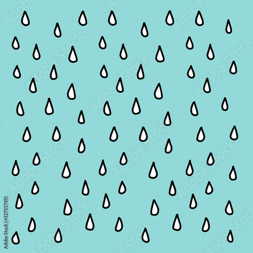 Cartoon style raining hand drawn vector background abstract weather water drops wallpaper