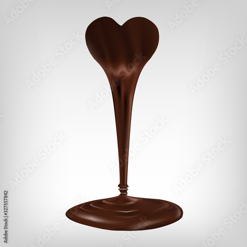 Glossy chocolate brown heart shaped candy melts