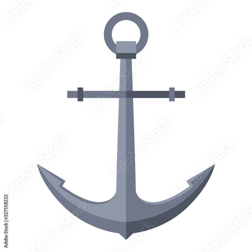 Illustration of ship anchor. Nautical symbol icon.