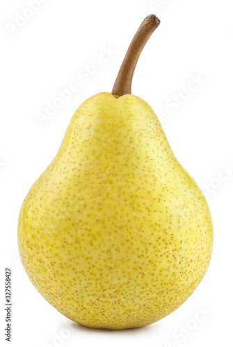Delicious ripe pear, isolated on white background