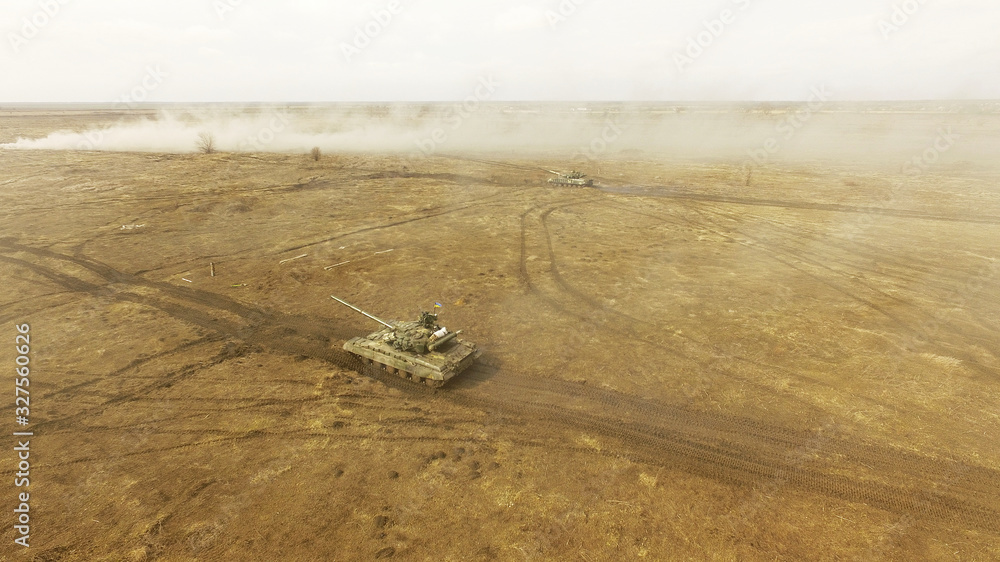Tank company drills,T-64 tank on the battlefield Tank company drills,T-64 tank on the battlefield