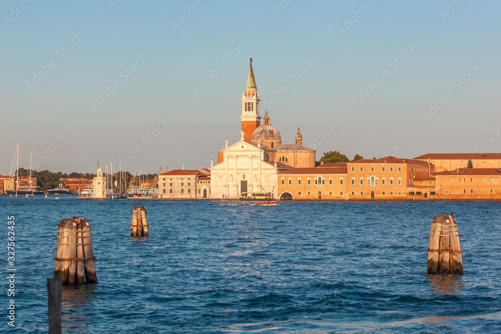 Fototapeta premium Giudecca Canal of the island of San Georgio Maggiore, campanile and church