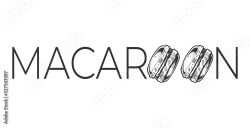 Macaroon promo text vintage label