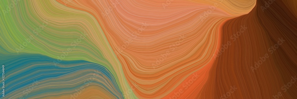 landscape orientation graphic with waves. elegant curvy swirl waves background design with peru, chocolate and dark slate gray color landscape orientation graphic with waves. elegant curvy swirl waves background design with peru, chocolate and dark slate gray color