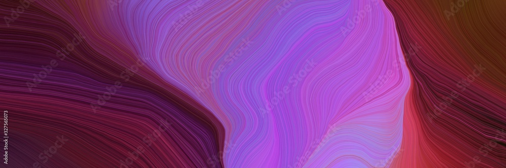 Fototapeta premium landscape banner with waves. modern soft swirl waves background illustration with medium orchid, dark pink and antique fuchsia color