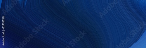 creative banner with very dark blue, midnight blue and strong blue color. smooth swirl waves background design