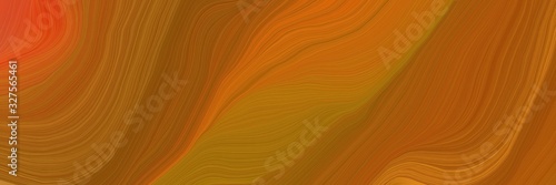 futuristic banner with waves. curvy background design with sienna  saddle brown and coffee color