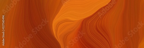 dynamic futuristic banner. elegant curvy swirl waves background design with saddle brown, coffee and dark red color