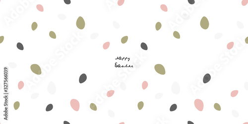 Happy Easter seamless pattern with simple eggs symbol 