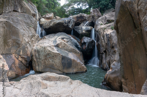 Trekking and cliff-jumping at Ba Ho Waterfall
