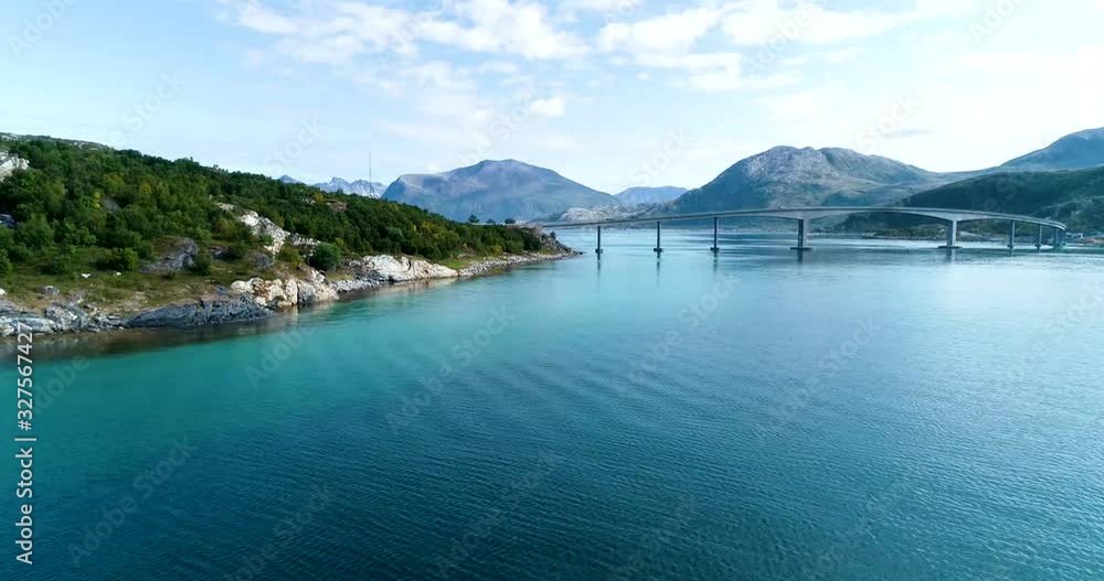 Senja Island | Norway | sea bridge panorama | blue water Senja Island | Norway | sea bridge panorama | blue water