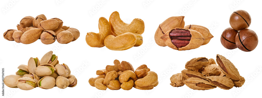 set of assorted nuts with clipping path set of assorted nuts with clipping path