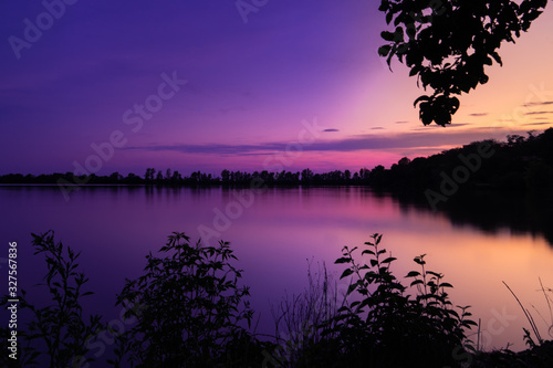 Sunrise in countryside of Czech Bohemia region