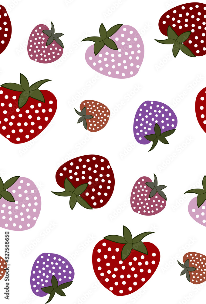 Cute strawberries - seamless pattern. Cute strawberries - seamless pattern.