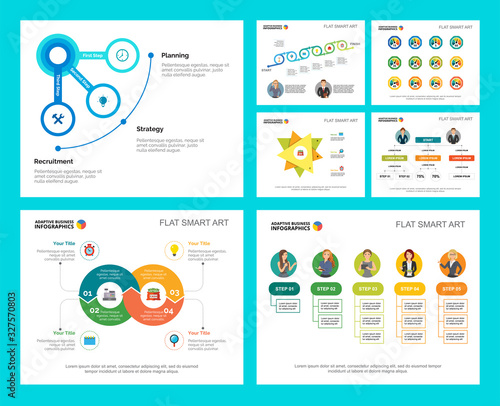 Colorful basketball or marketing concept infographic charts set. Business design elements for presentation slide templates. Can be used for financial report, workflow layout and brochure design.