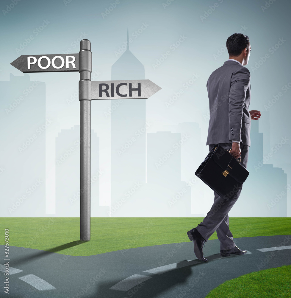 Businessman in difficult choice concept Businessman in difficult choice concept