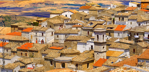 Bilde på lerret horizontal south italy background of textured houses colorful warm tone of Apuli