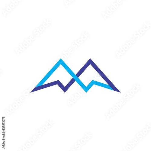M letter Mountain logo design vector