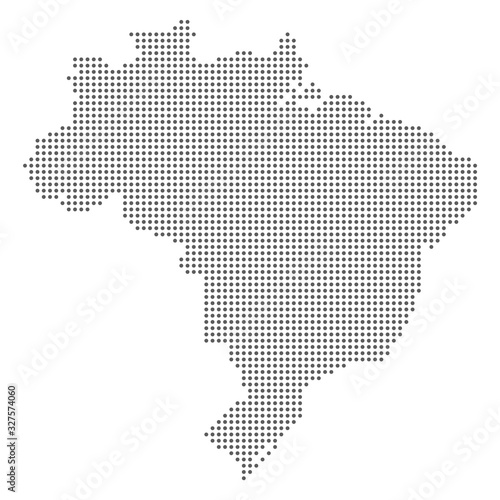 Brazil map dot polka dotted pixel particle.