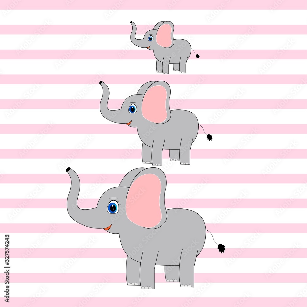 Fototapeta premium cute elephant illustration nursery decor poster 