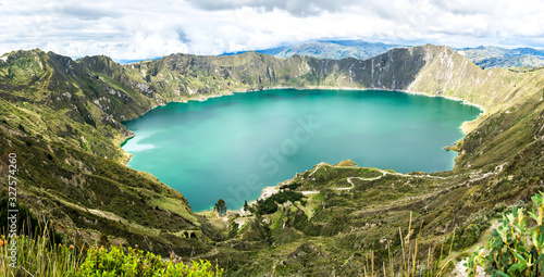 Quilotoa Lake in Ecuadorian Andes