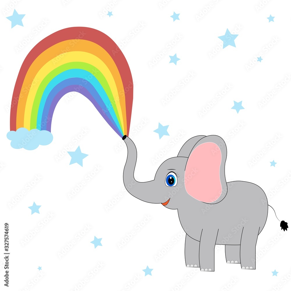 Fototapeta premium cute elephant illustration nursery decor poster 