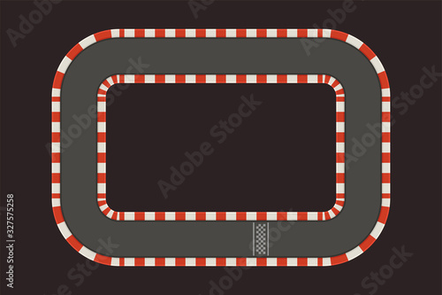 race track on dark background