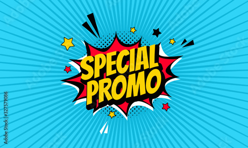 special promo text comic style vector photo