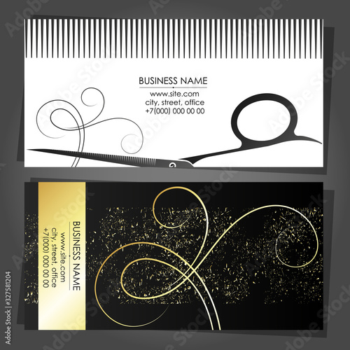 Business card for beauty salon and hairdresser hair stylist