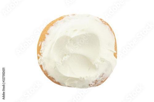 milk cream doughnut isolated on white background