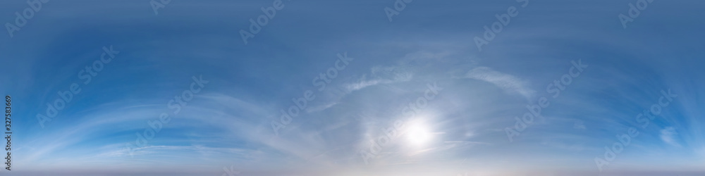 Seamless hdri panorama 360 degrees angle view blue sky with beautiful cumulus clouds with zenith for use in 3d graphics or game development as sky dome or edit drone shot Seamless hdri panorama 360 degrees angle view blue sky with beautiful cumulus clouds with zenith for use in 3d graphics or game development as sky dome or edit drone shot