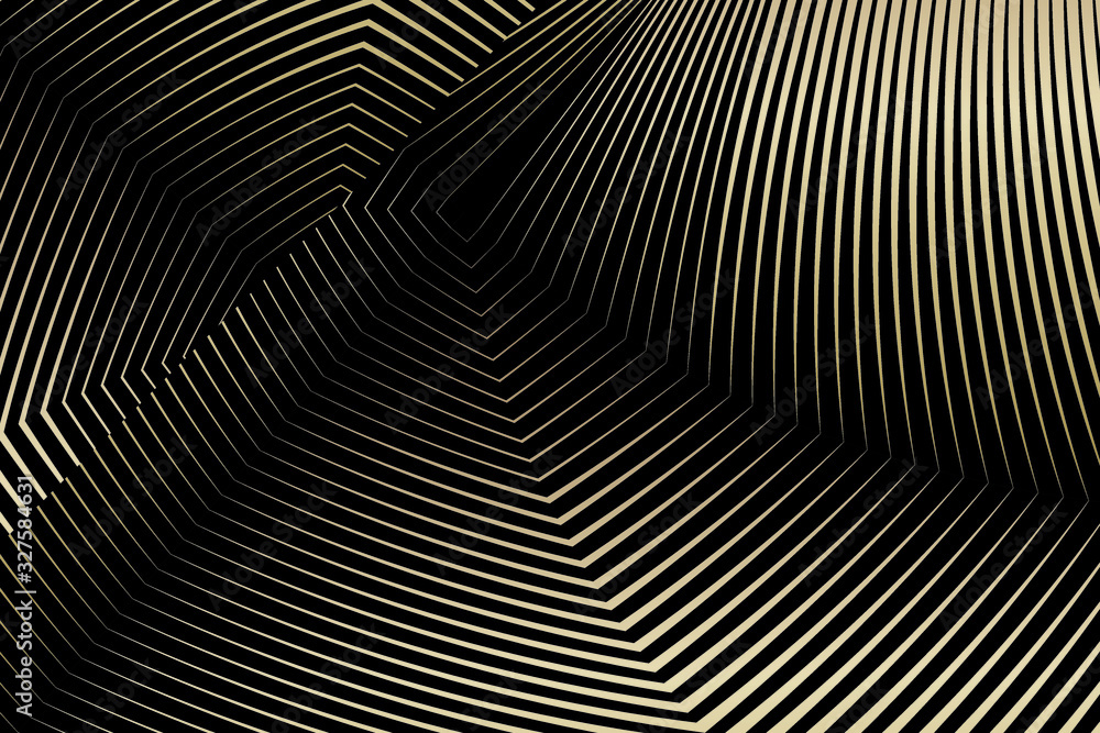 Halftone lines gold background, geometric pattern, vector modern design texture.