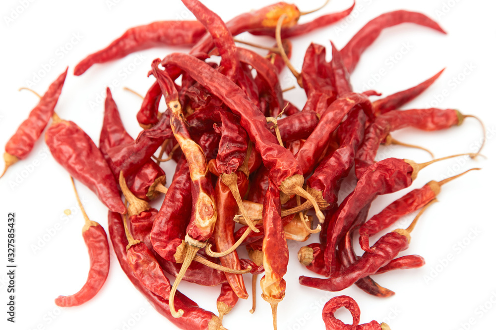 A pile of dried peppers A pile of dried peppers