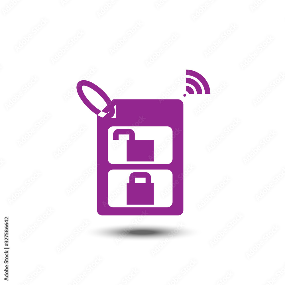 Vector single key icon design on isolated white background Vector single key icon design on isolated white background