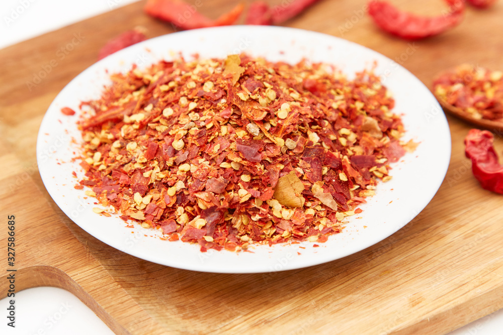 A pile of dried paprika A pile of dried paprika