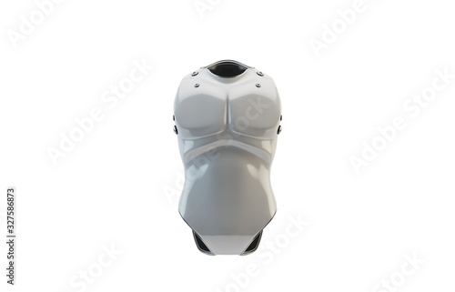 Futuristic robot body part for replacement, 3d rendering of armless robotic torso