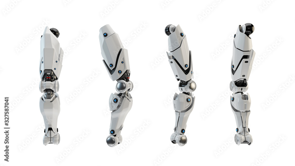 Fototapeta premium Replacement robotic leg part for transplantation, 3d rendering