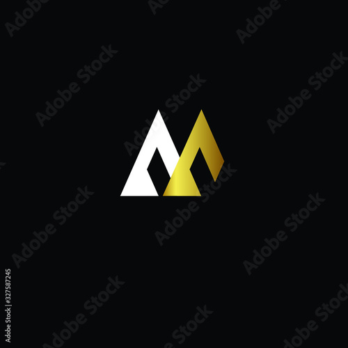Free Download Creative and Minimalist Letter M AA Logo Design Icon |Editable in Vector Format in Black, White and Gold Color - GFXLoad