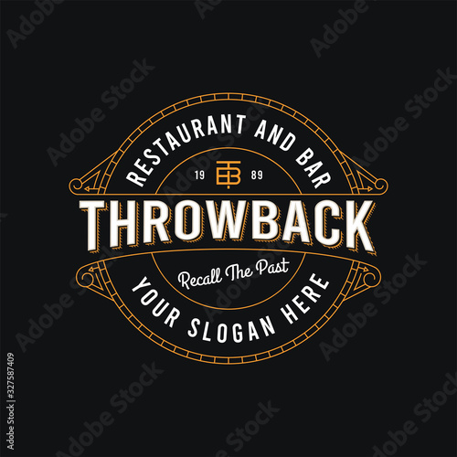 Throwback editable Vintage text style with circle badge