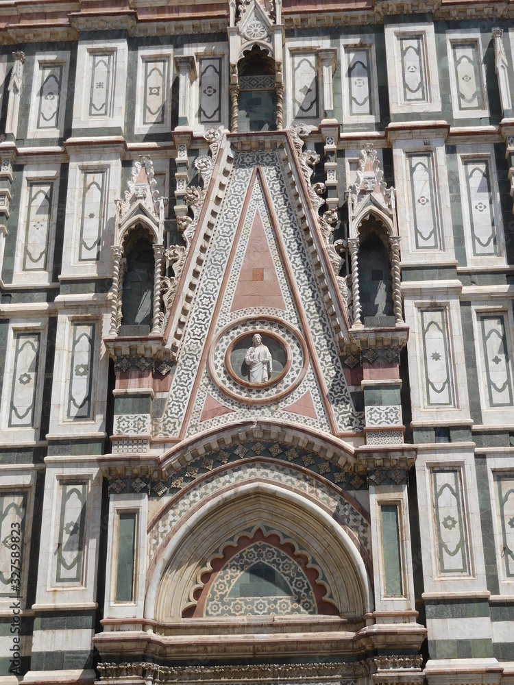 close-up detail of cathedral in florence italy